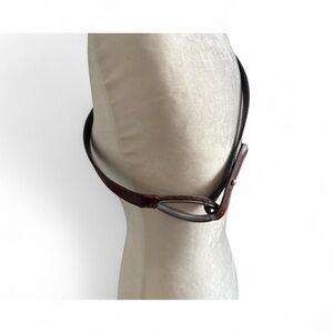 Chico's Brown Leather Belt Adjustable Silver bucket Corpcore. Pre-LV